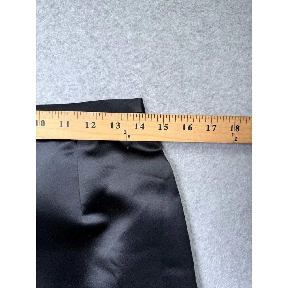 Kay Unger New York Skirt Womens 8 Black Satin Ruffle Hem Formal Evening Maxi